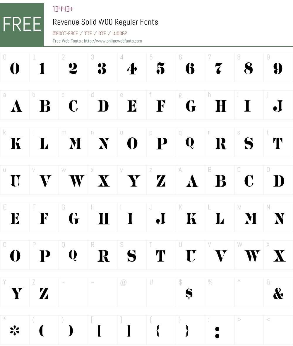 RevenueSolidW00-Regular Font Screenshots