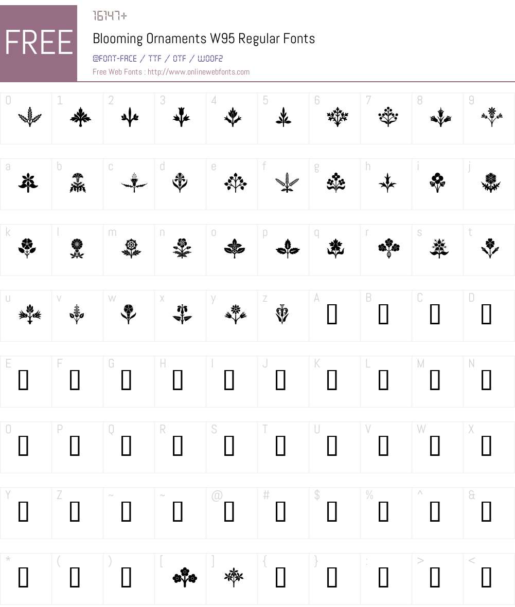 Blooming Ornaments Font Screenshots