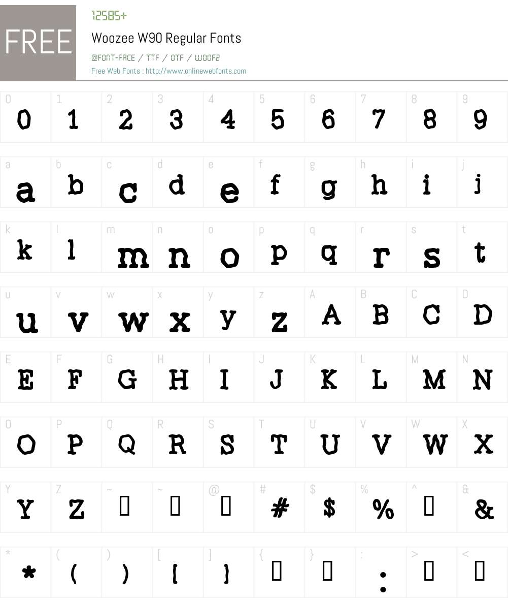 Woozee Font Screenshots