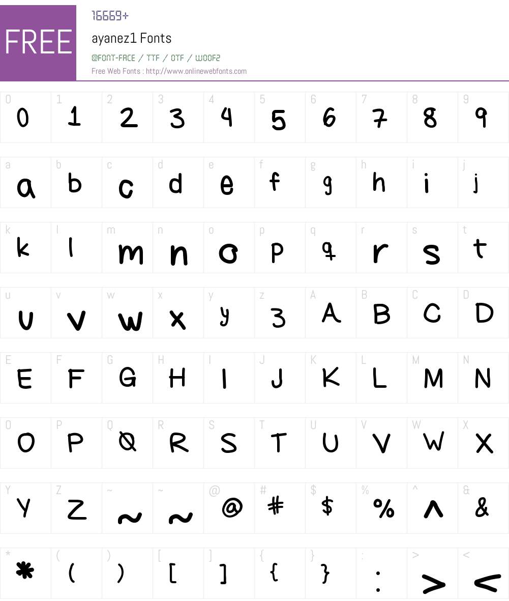 ayanez1 Font Screenshots