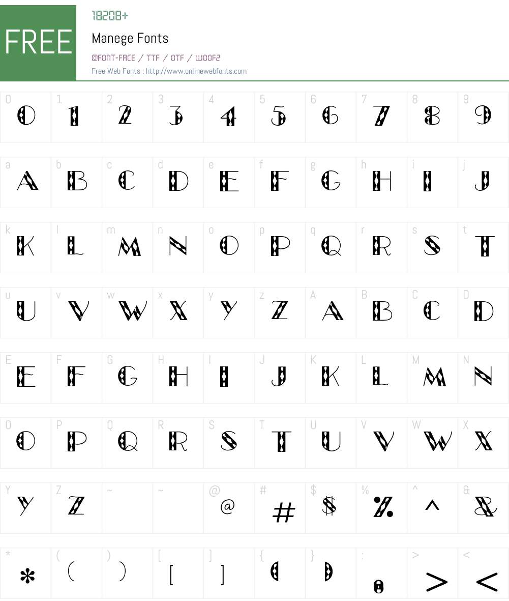 Manege Font Screenshots