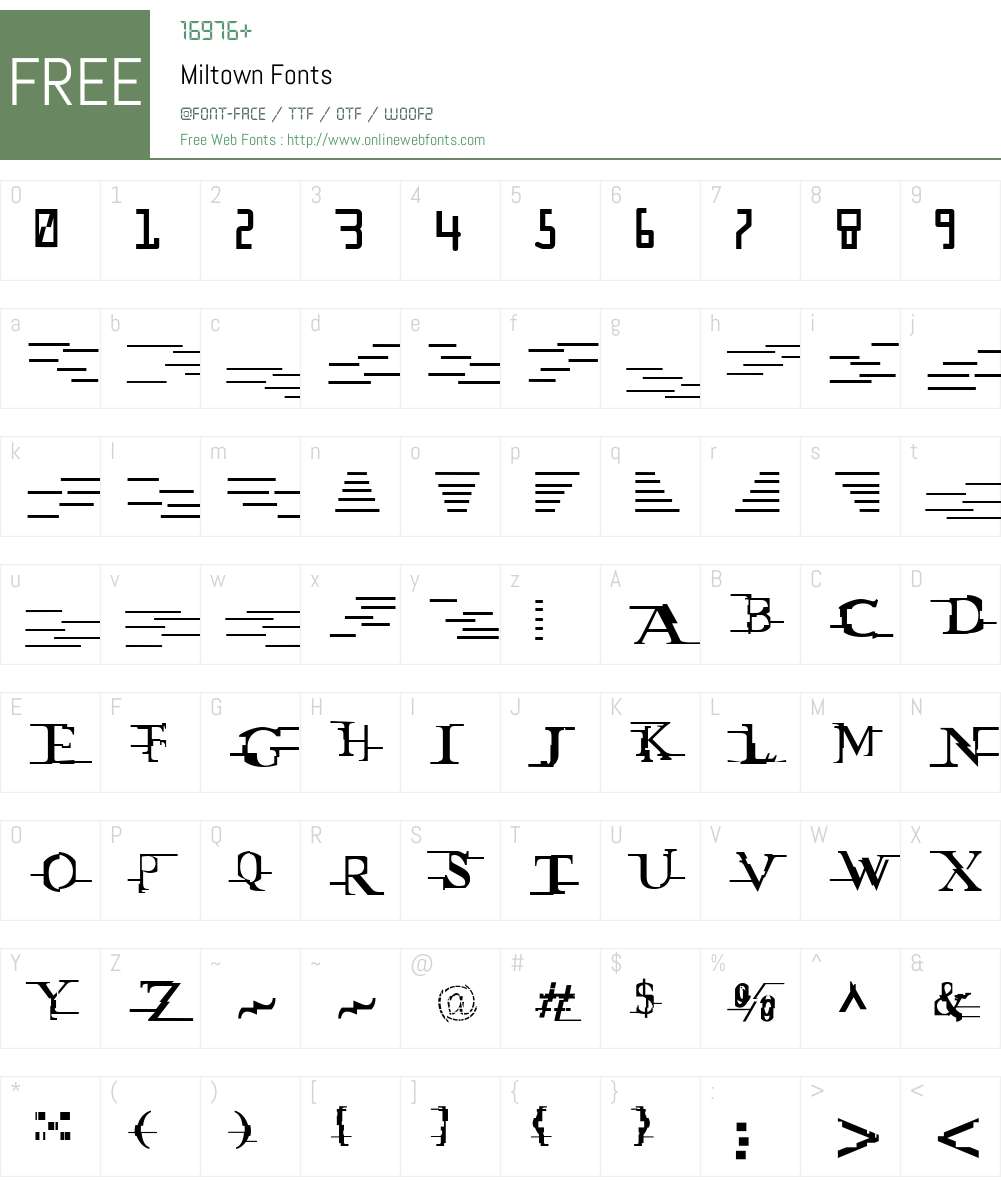 Miltown Font Screenshots