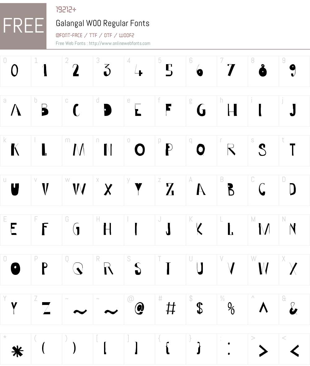 GalangalW00-Regular Font Screenshots
