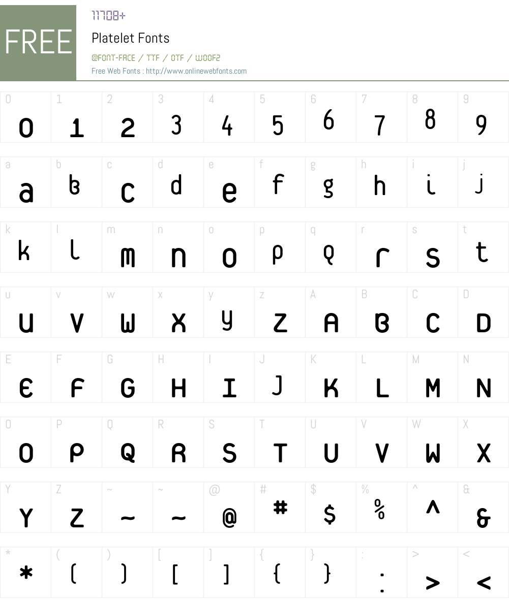 Platelet Font Screenshots