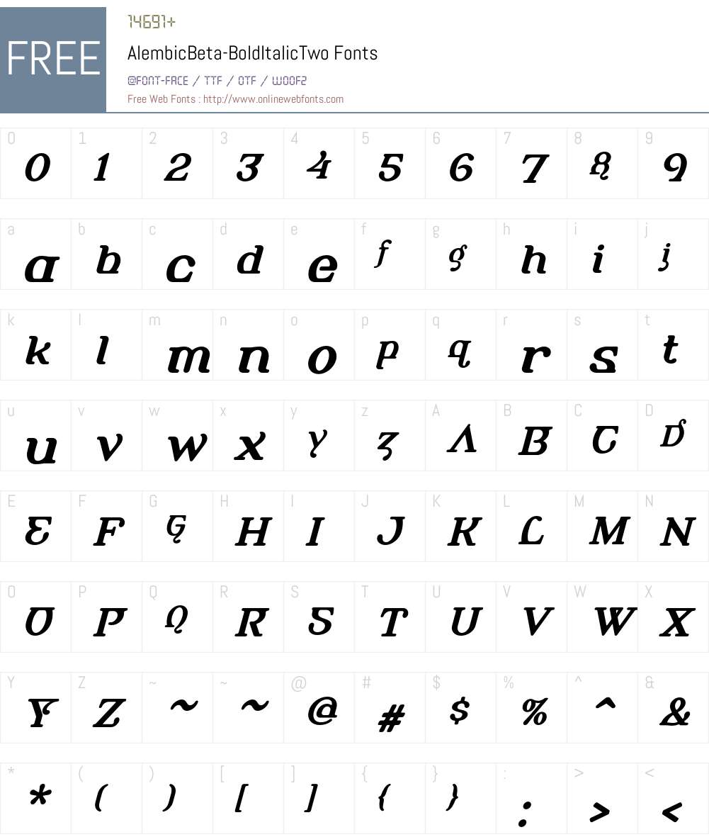 AlembicBeta Font Screenshots