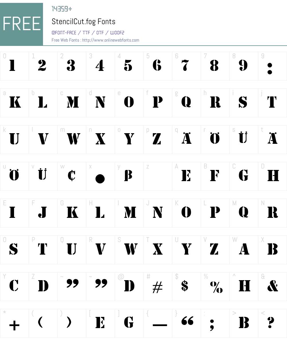 StencilCut.fog Font Screenshots