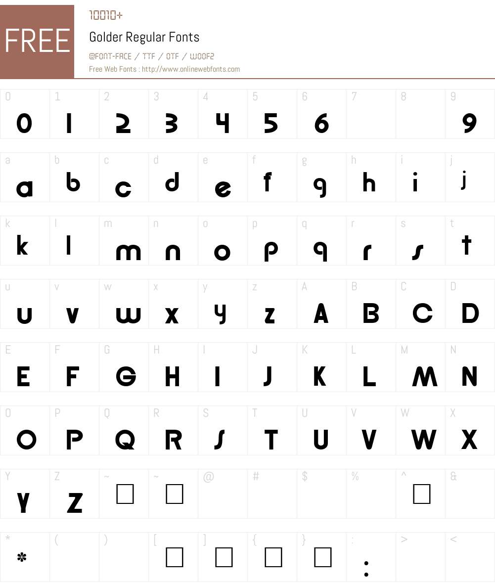 Golder Font Screenshots