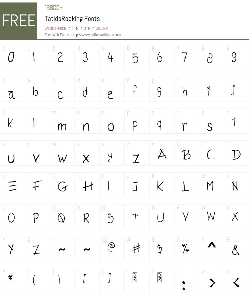 Tatida! Font Screenshots