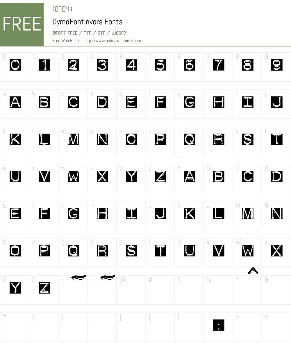 DymoFontInvers Font Screenshots