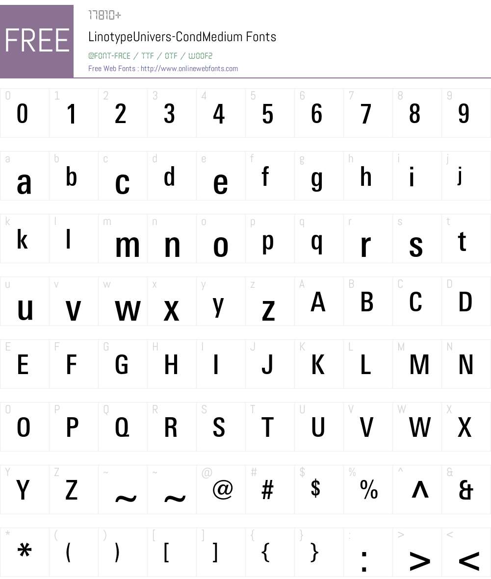 LinotypeUnivers Font Screenshots