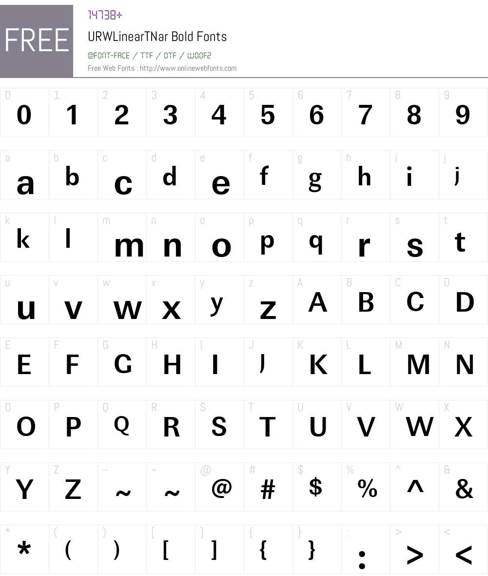 URWLinearTNar Font Screenshots