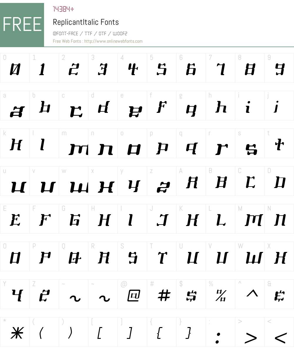 ReplicantW00-It Font Screenshots