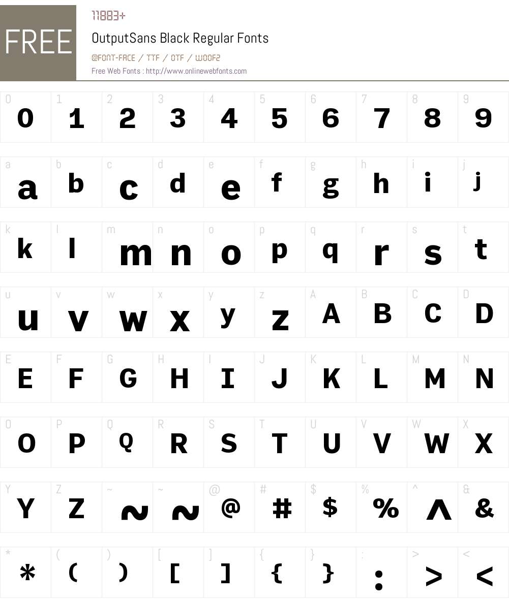 OutputSans Black Font Screenshots