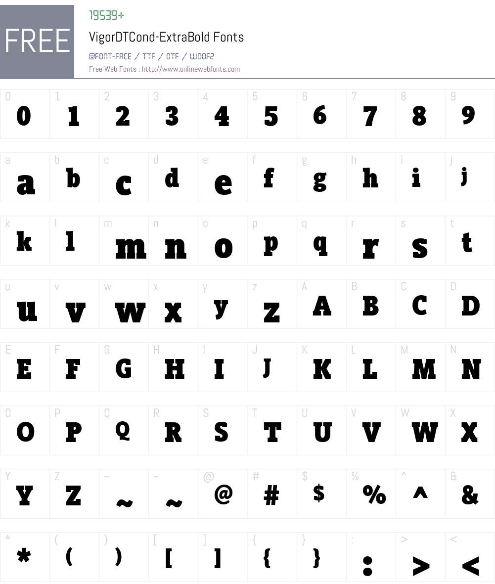 VigorDTCond-ExtraBold Font Screenshots
