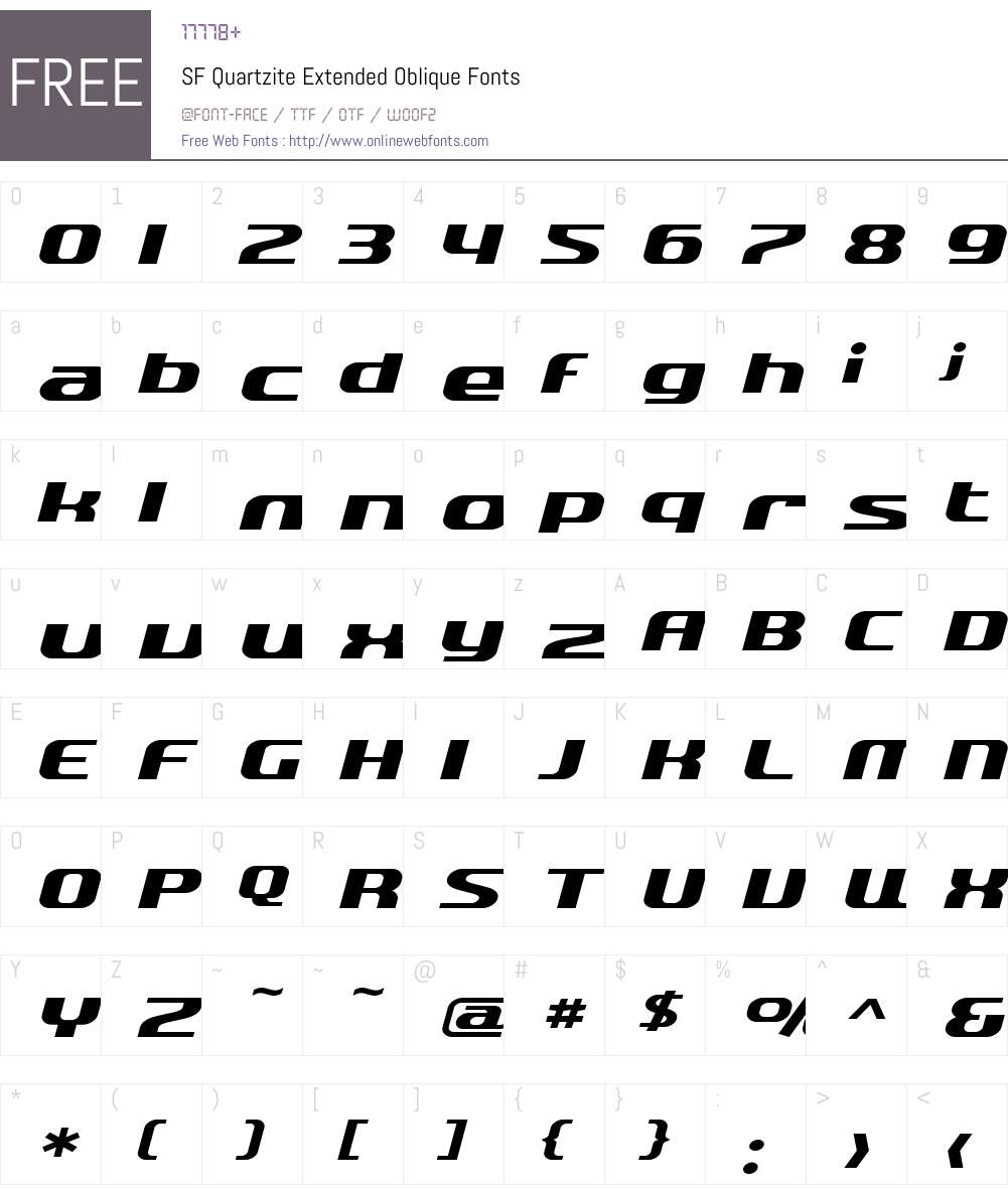 SF Quartzite Extended Font Screenshots