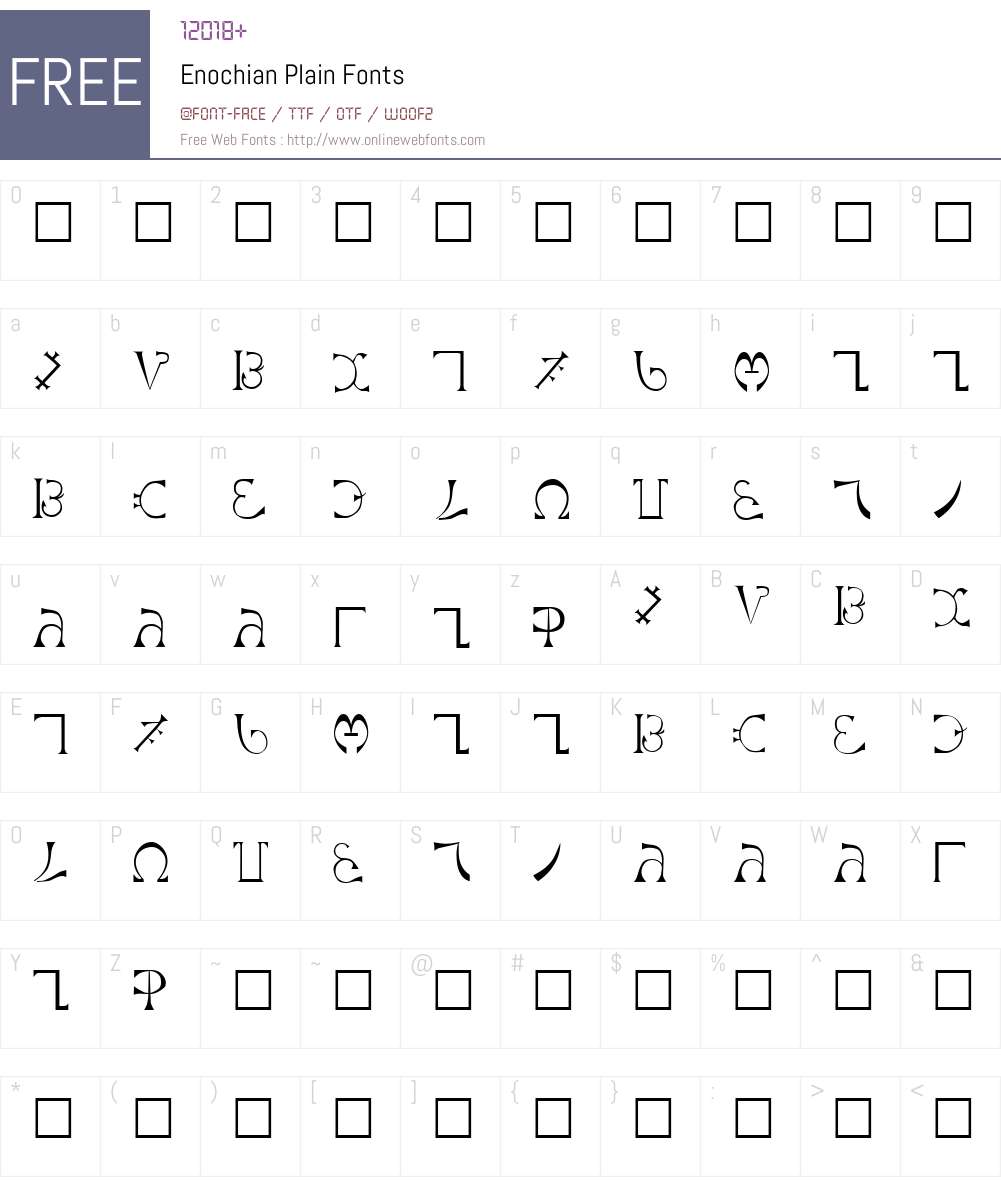 Enochian Font Screenshots
