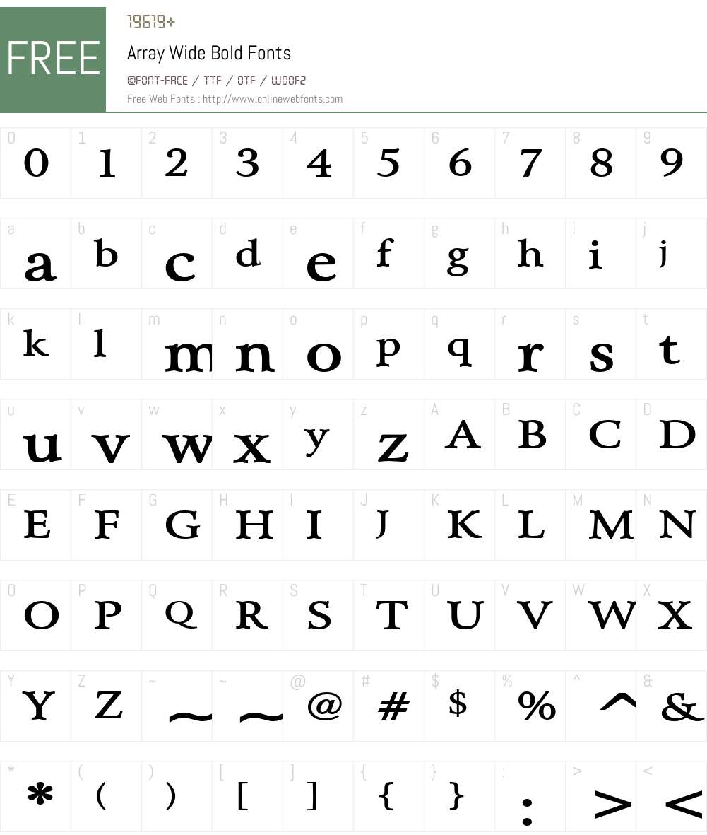 Array Wide Font Screenshots