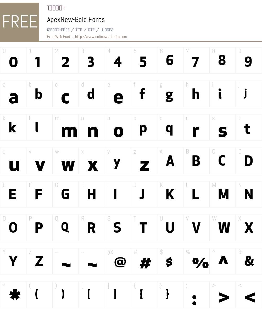 Apex New Font Screenshots