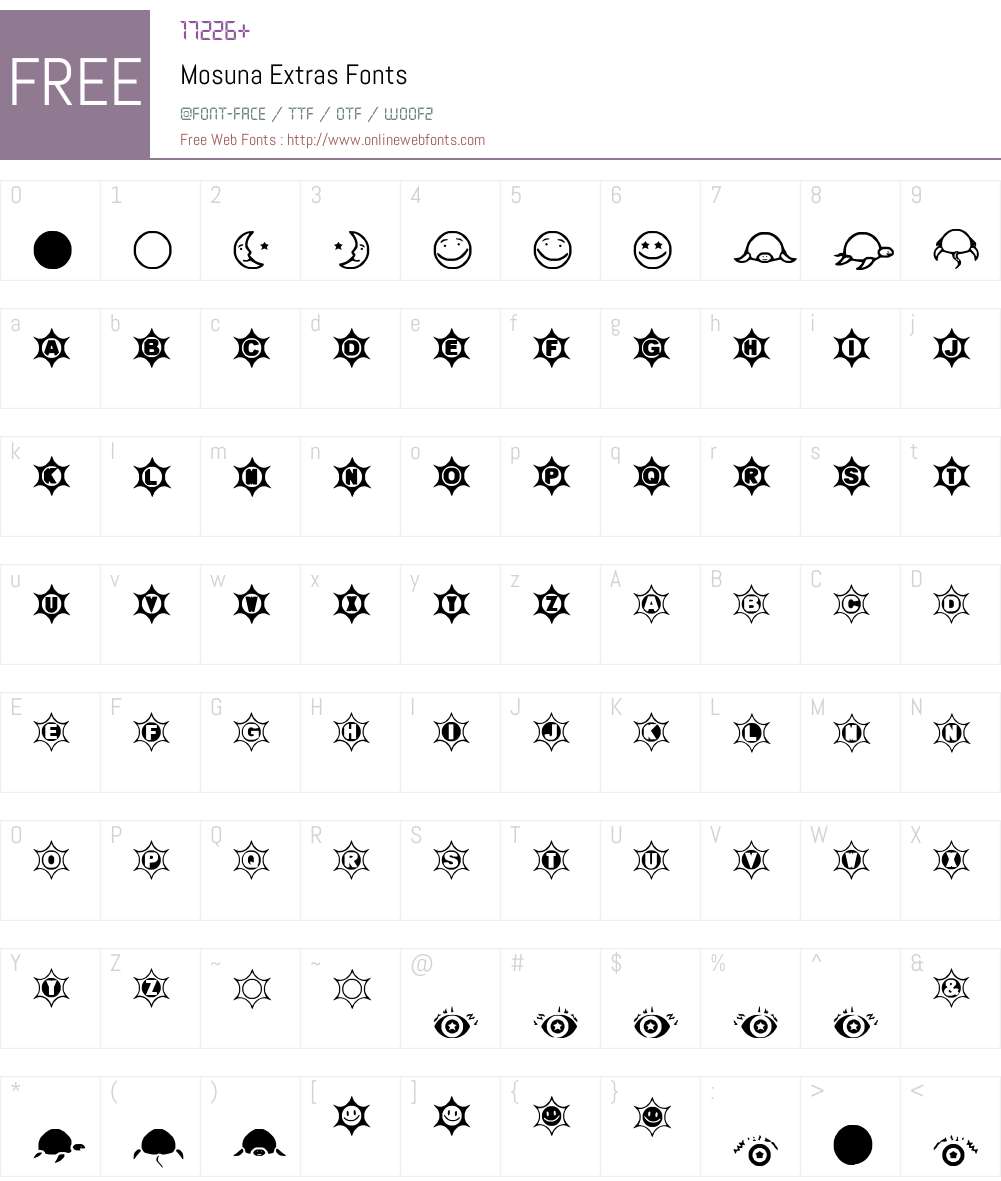 Mosuna Font Screenshots