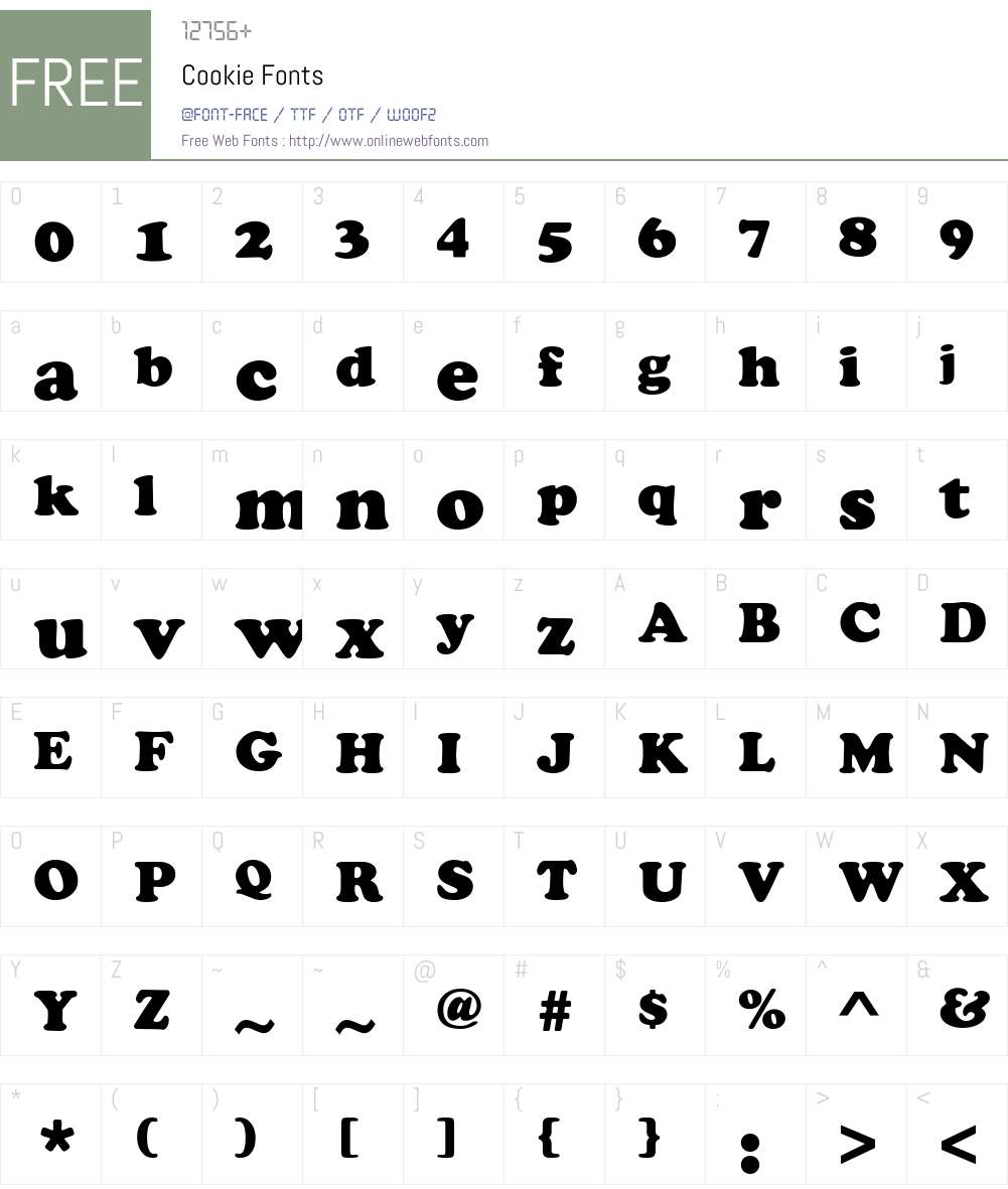 Cookie Font Screenshots