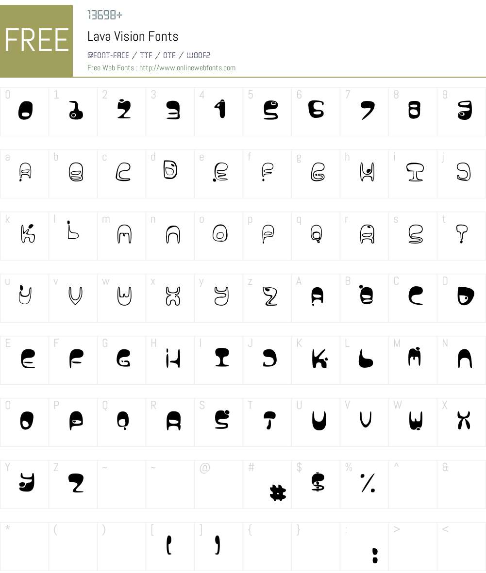 Lava Vision Font Screenshots