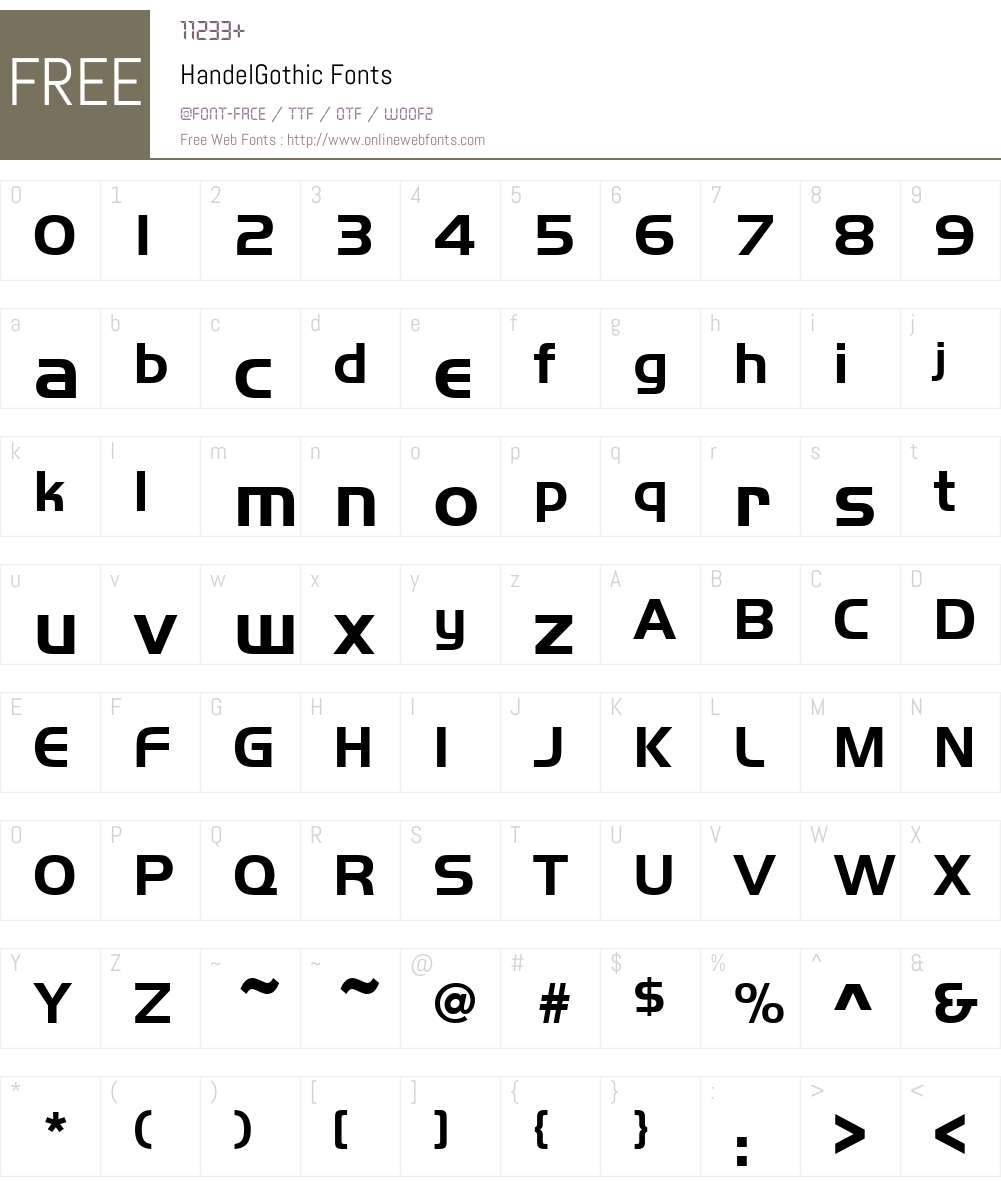 HandelGothic Font Screenshots