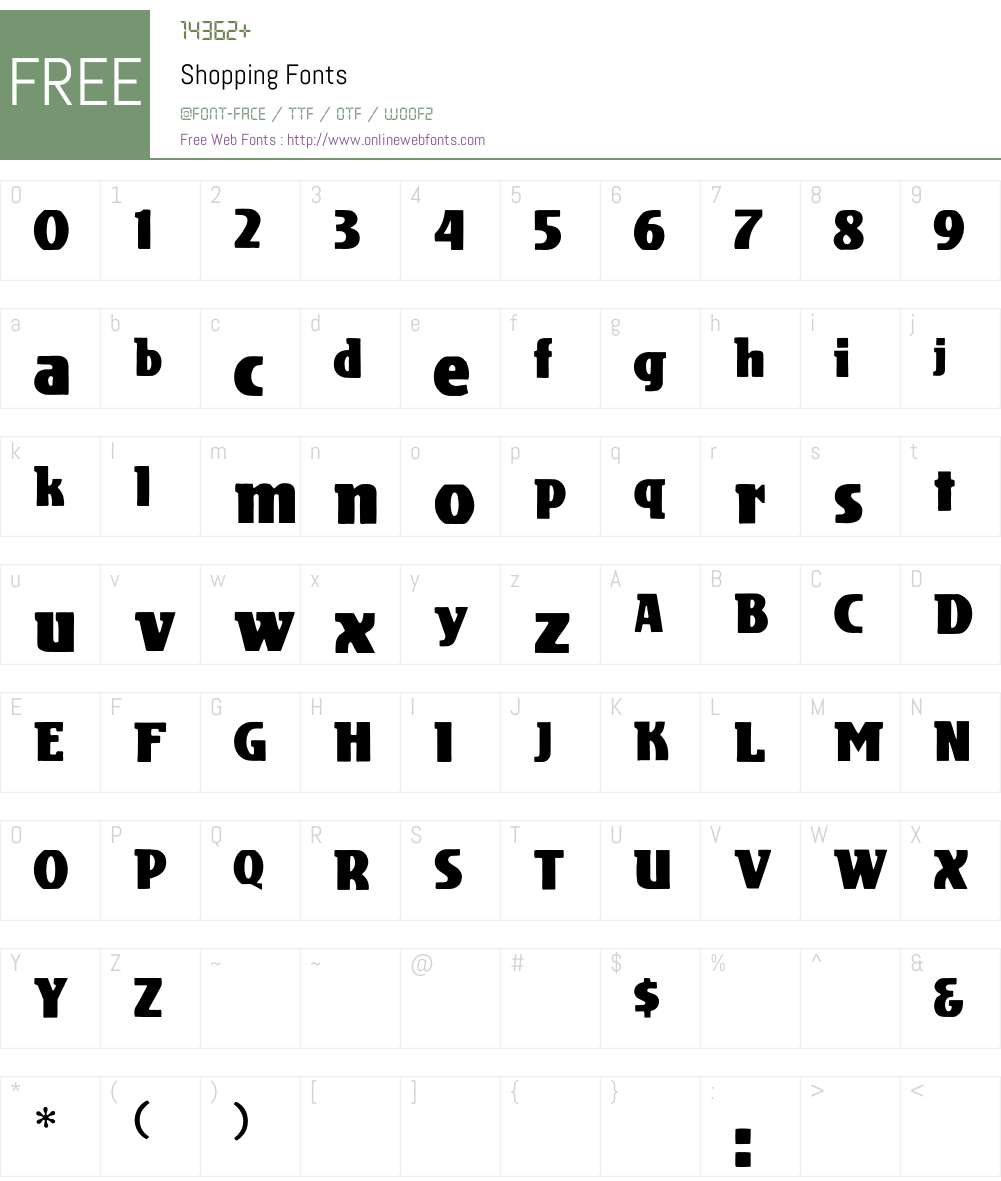 Shopping Font Screenshots