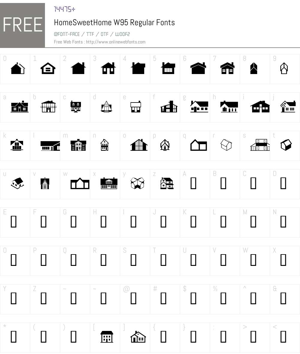 HomeSweetHome Font Screenshots