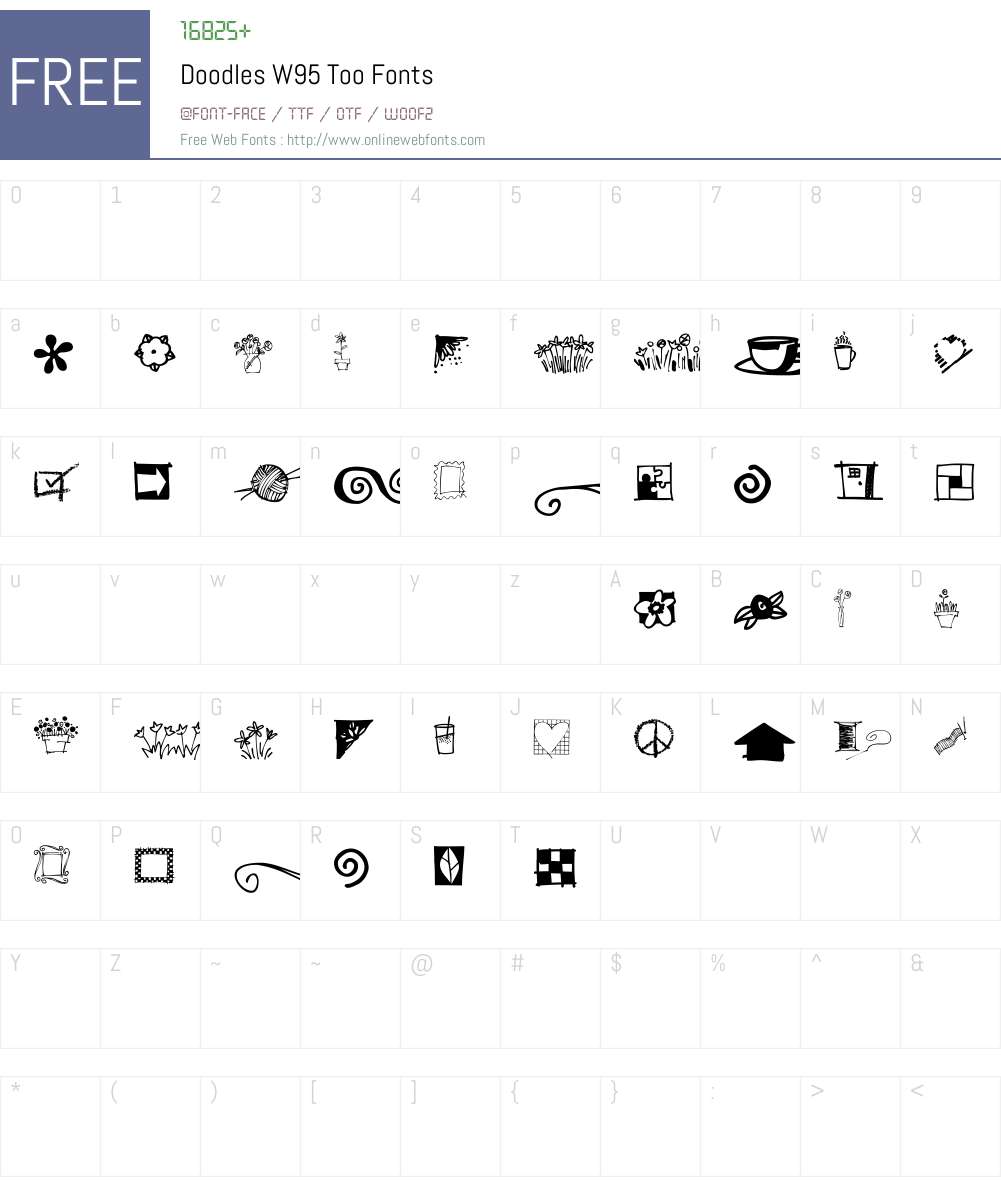 DoodlesW95-Too Font Screenshots