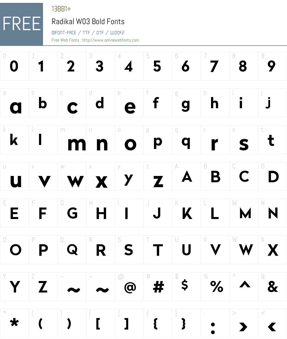 Radikal Font Screenshots