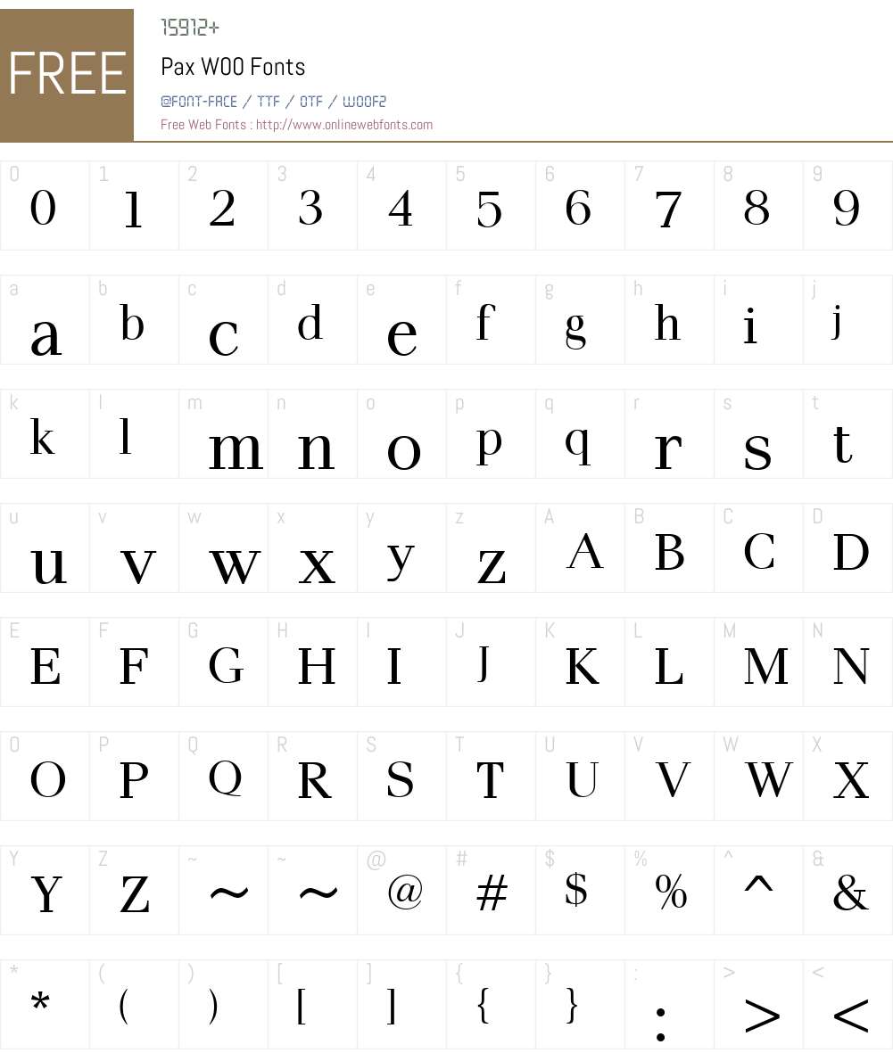 PaxW00 Font Screenshots