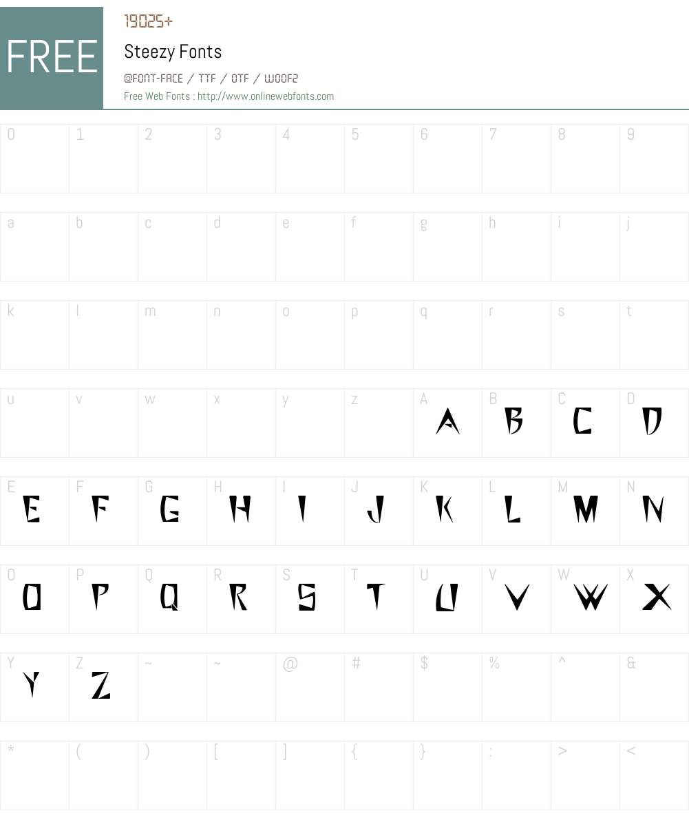 Steezy Font Screenshots