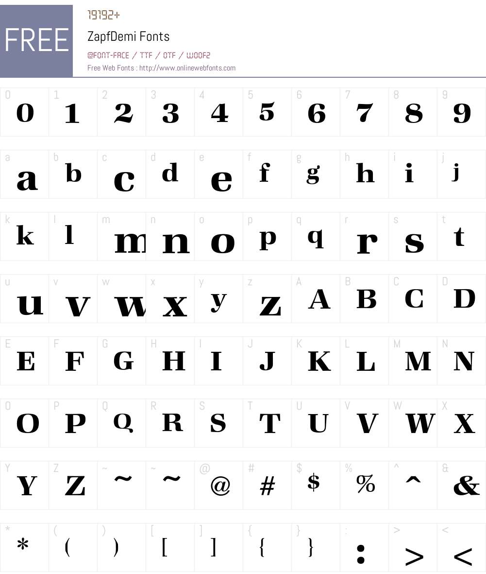 Zapf Font Screenshots