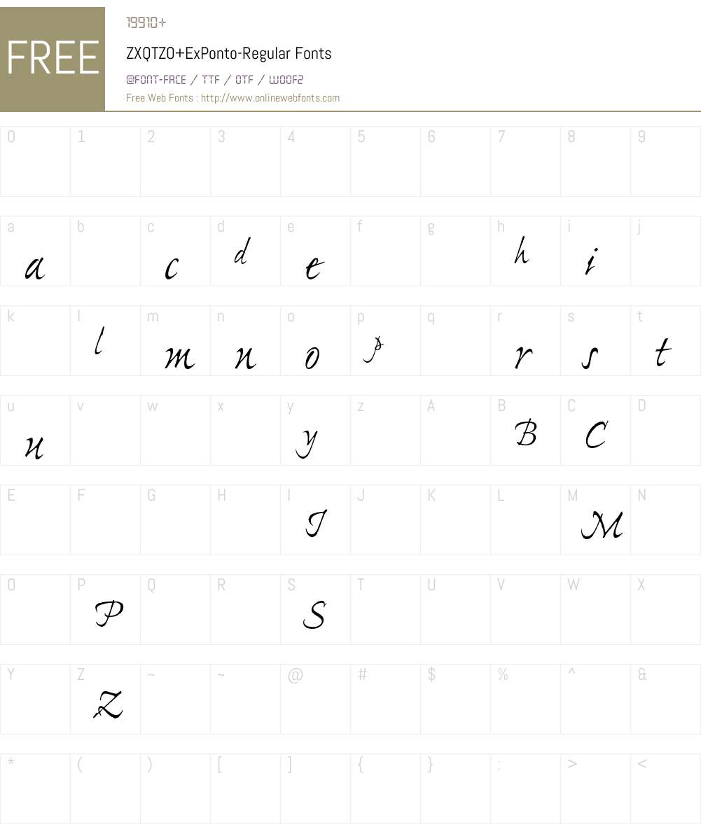ZXQTZO+ExPonto-Regular Font Screenshots