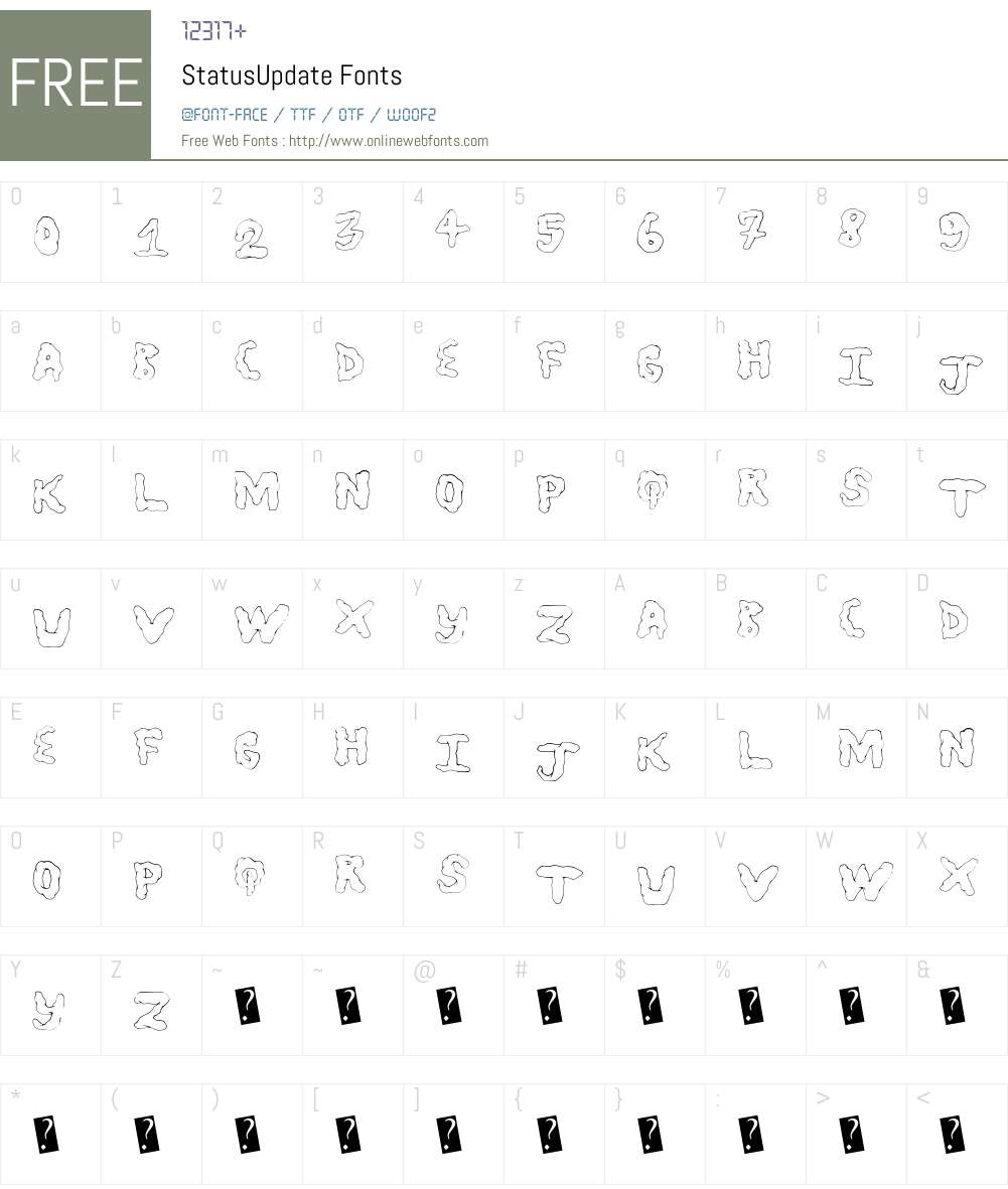 StatusUpdate Font Screenshots