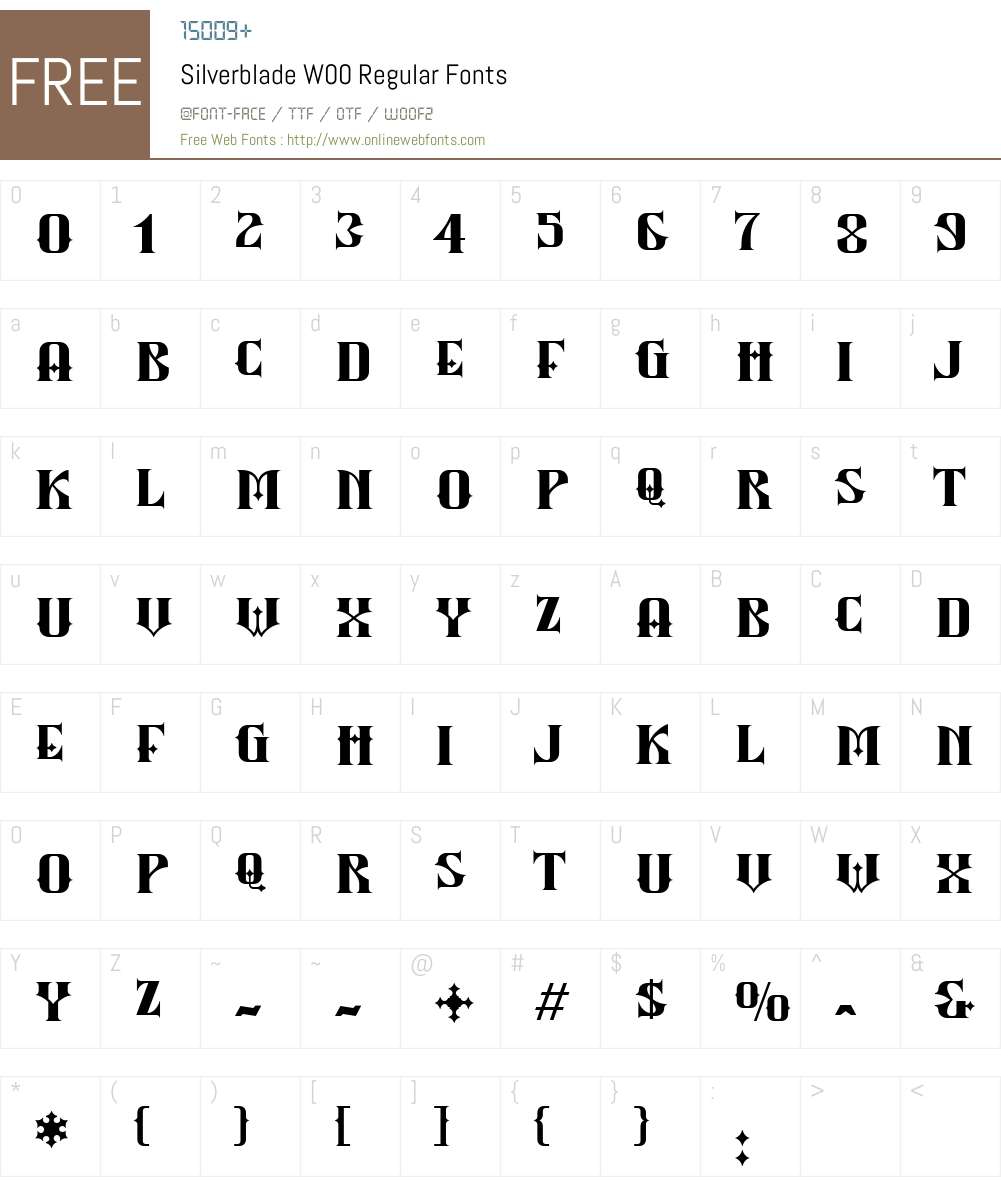 SilverbladeW00-Regular Font Screenshots