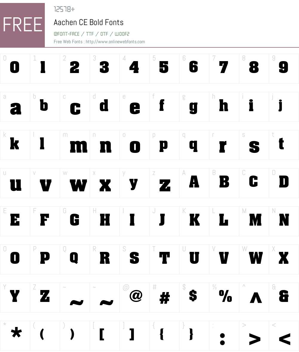 Aachen Font Screenshots