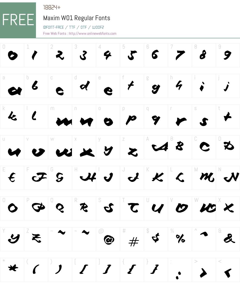 MaximW01-Regular Font Screenshots