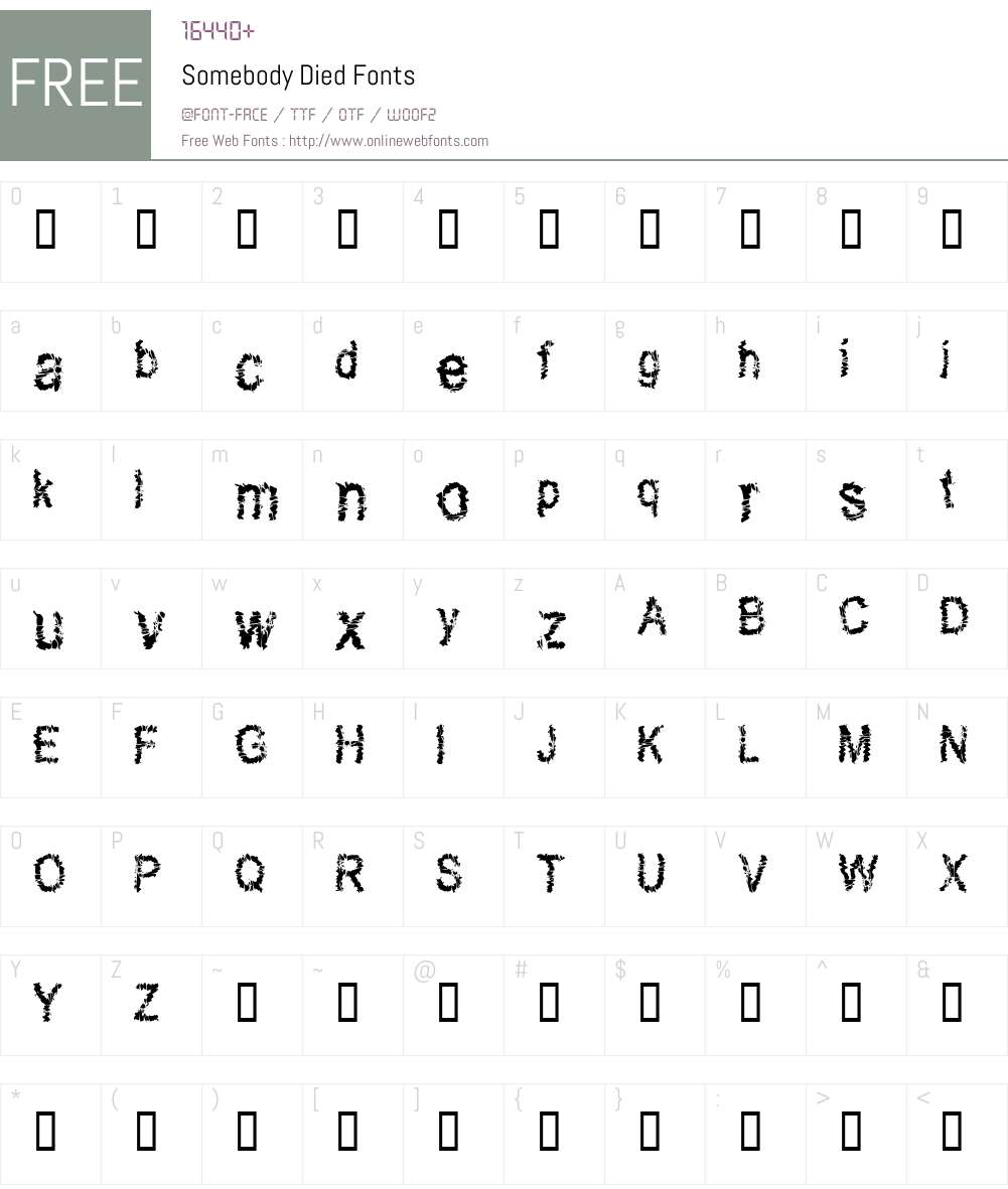 Somebody Died Font Screenshots