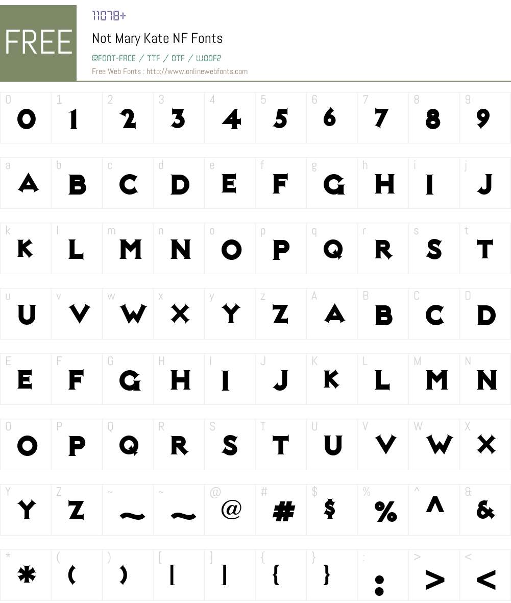 Not Mary Kate NF Font Screenshots