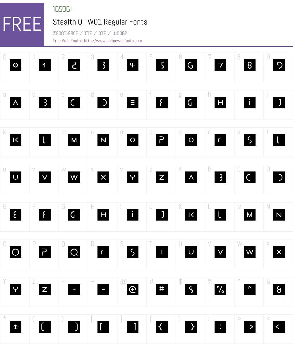 FF Stealth Font Screenshots