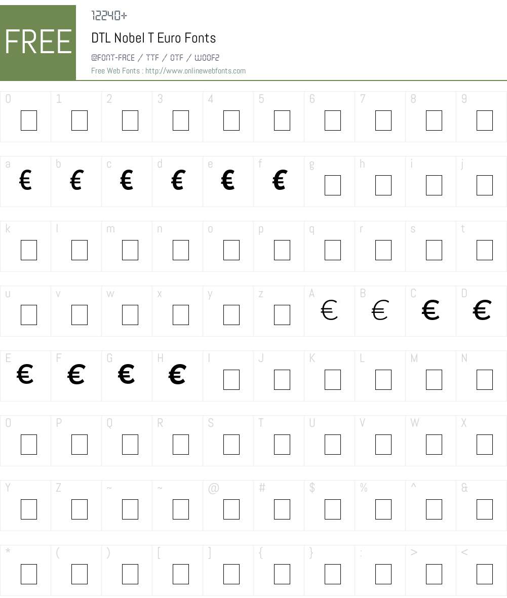 DTL Nobel Font Screenshots