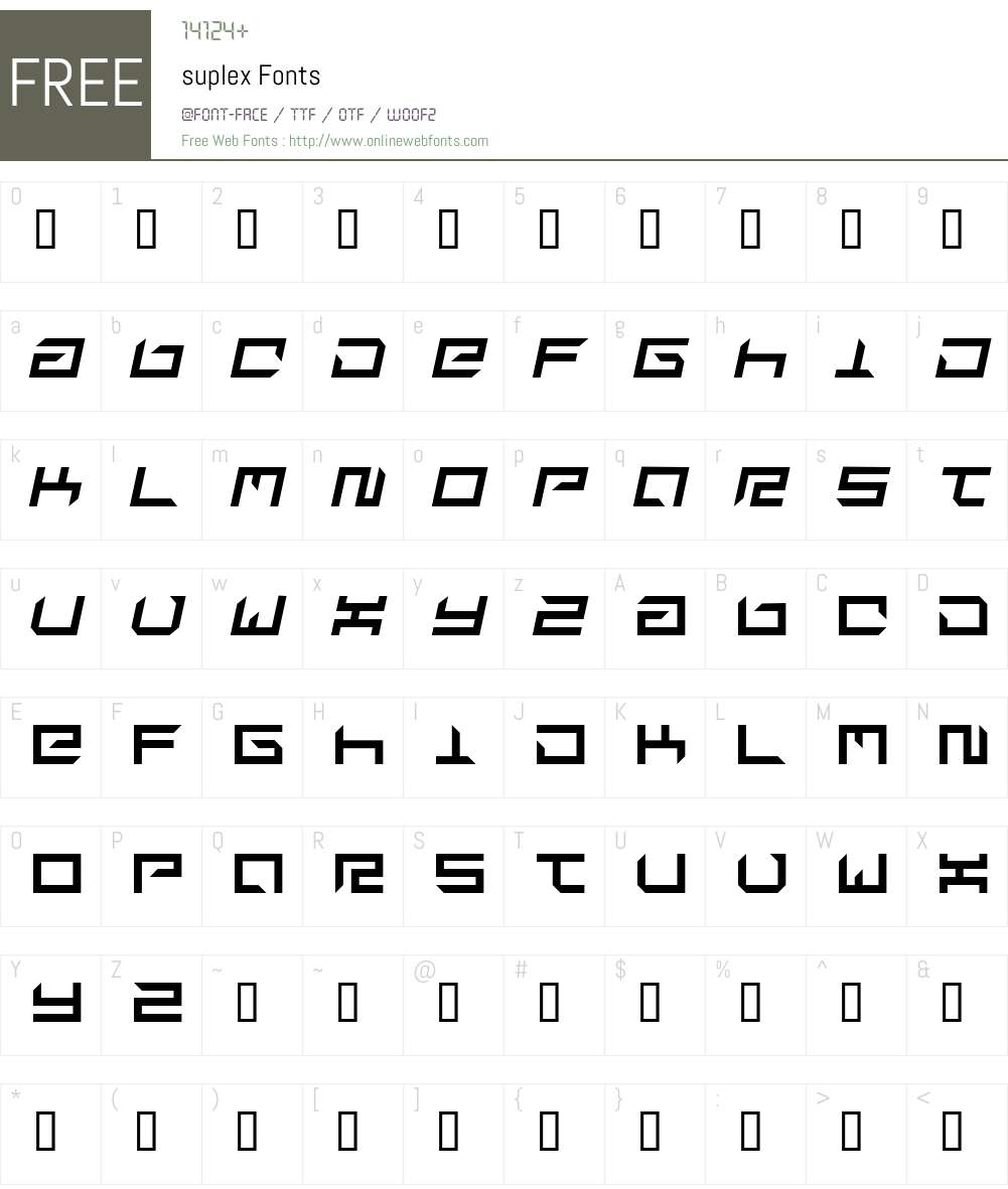 suplex Font Screenshots