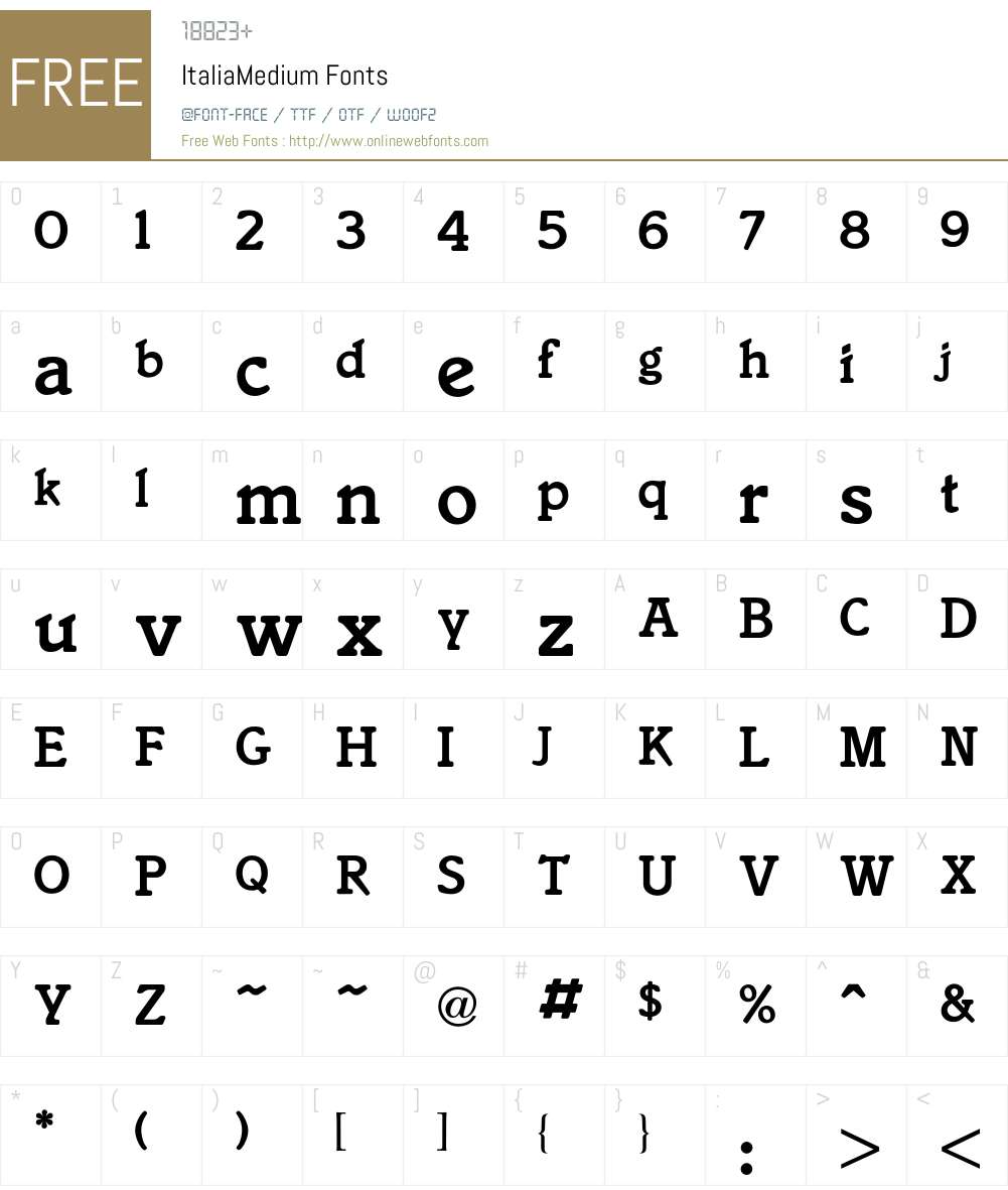 Italia Font Screenshots
