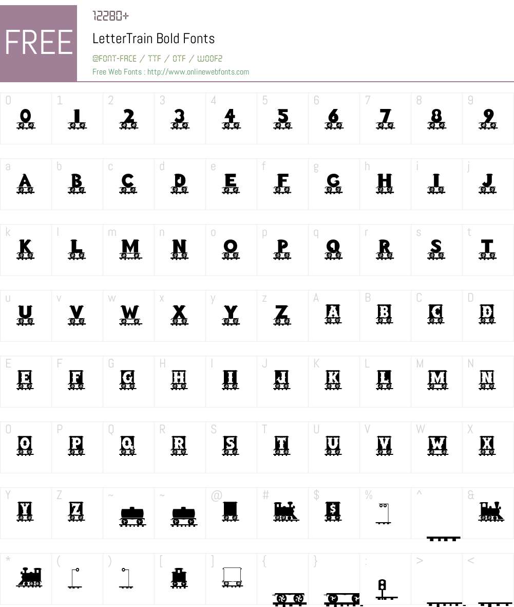 LetterTrain Font Screenshots