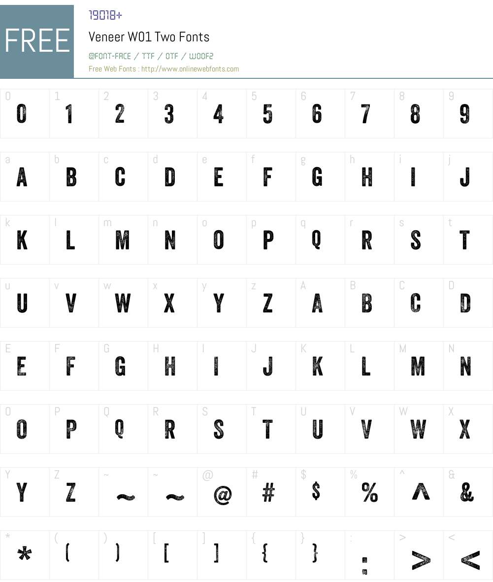 VeneerW01-Two Font Screenshots