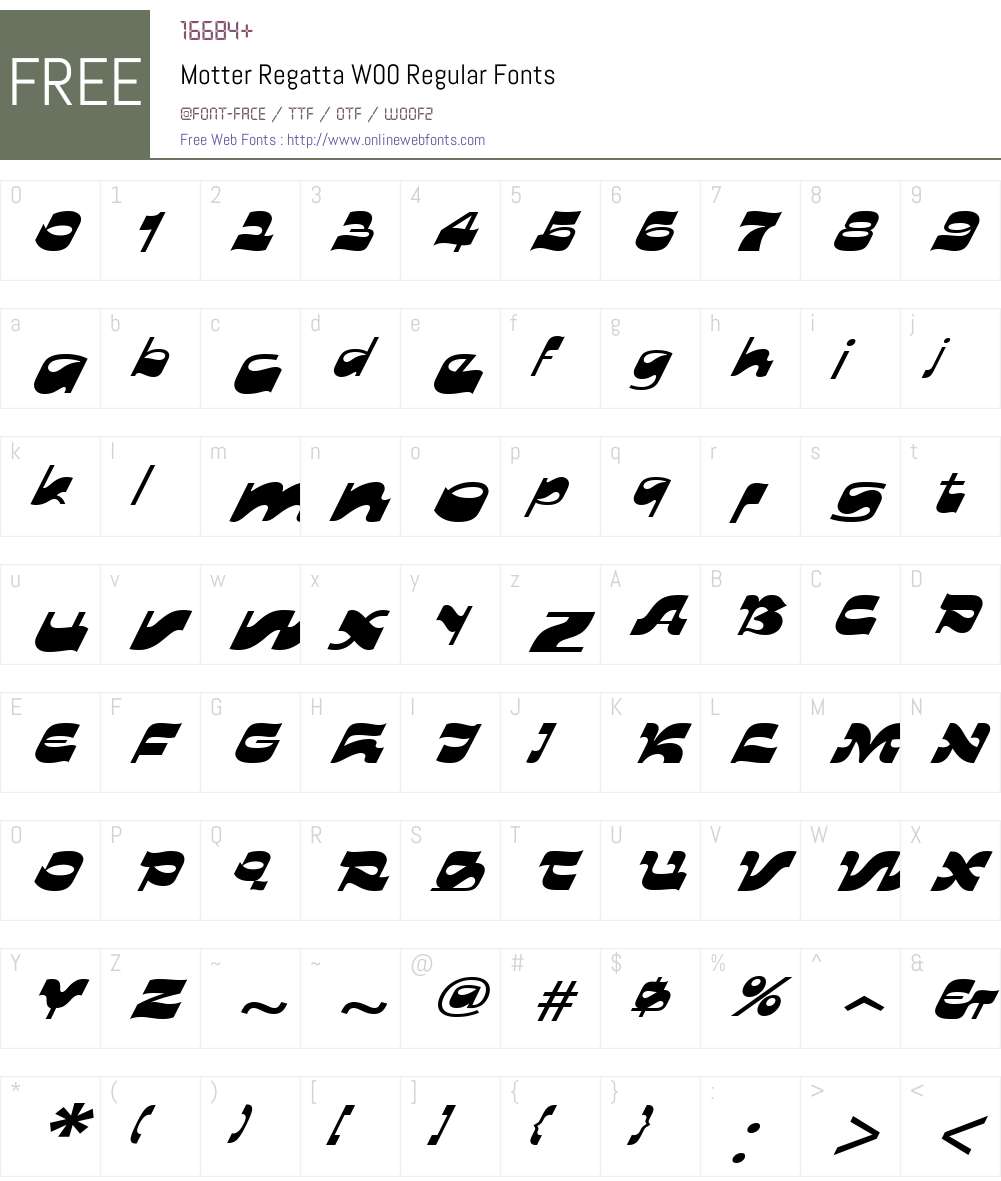 MotterRegattaW00-Regular Font Screenshots