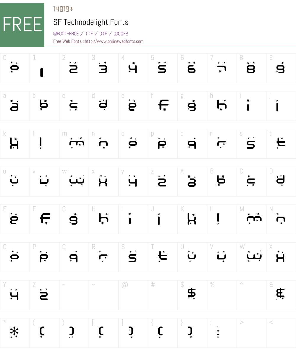 SF Technodelight Font Screenshots