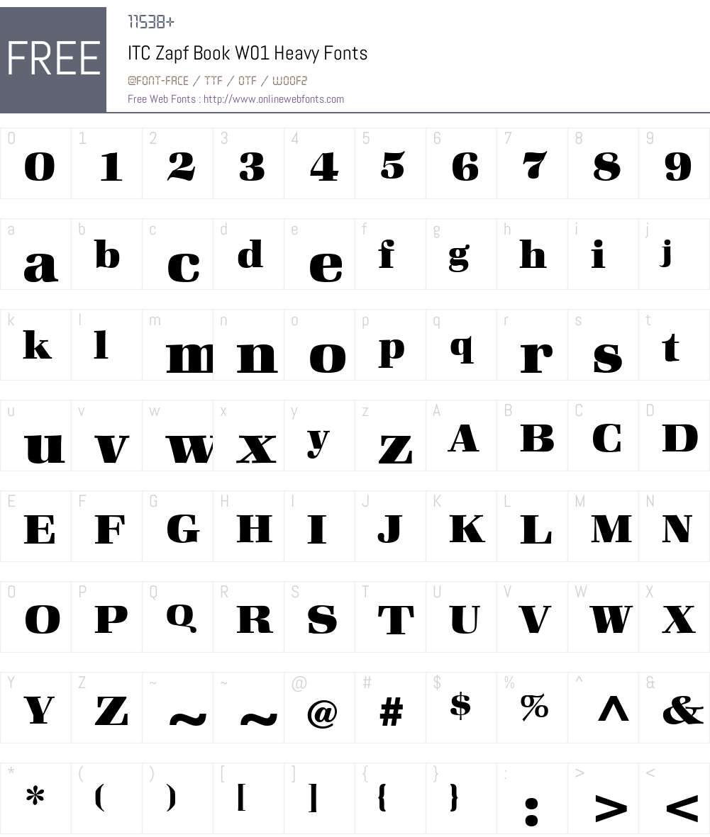 ITCZapfBookW01-Heavy Font Screenshots