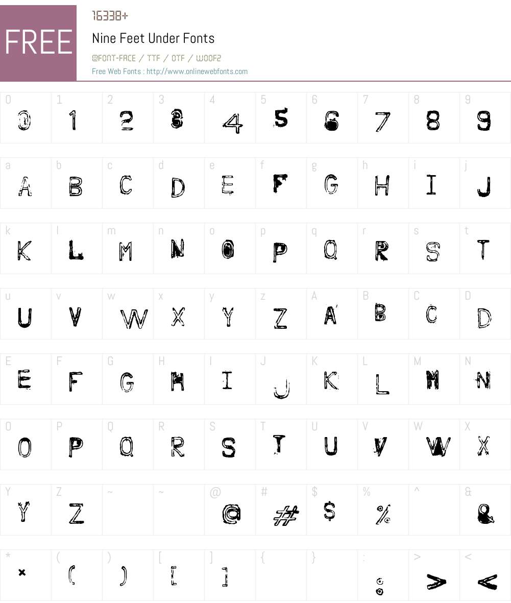Nine Feet Under Font Screenshots